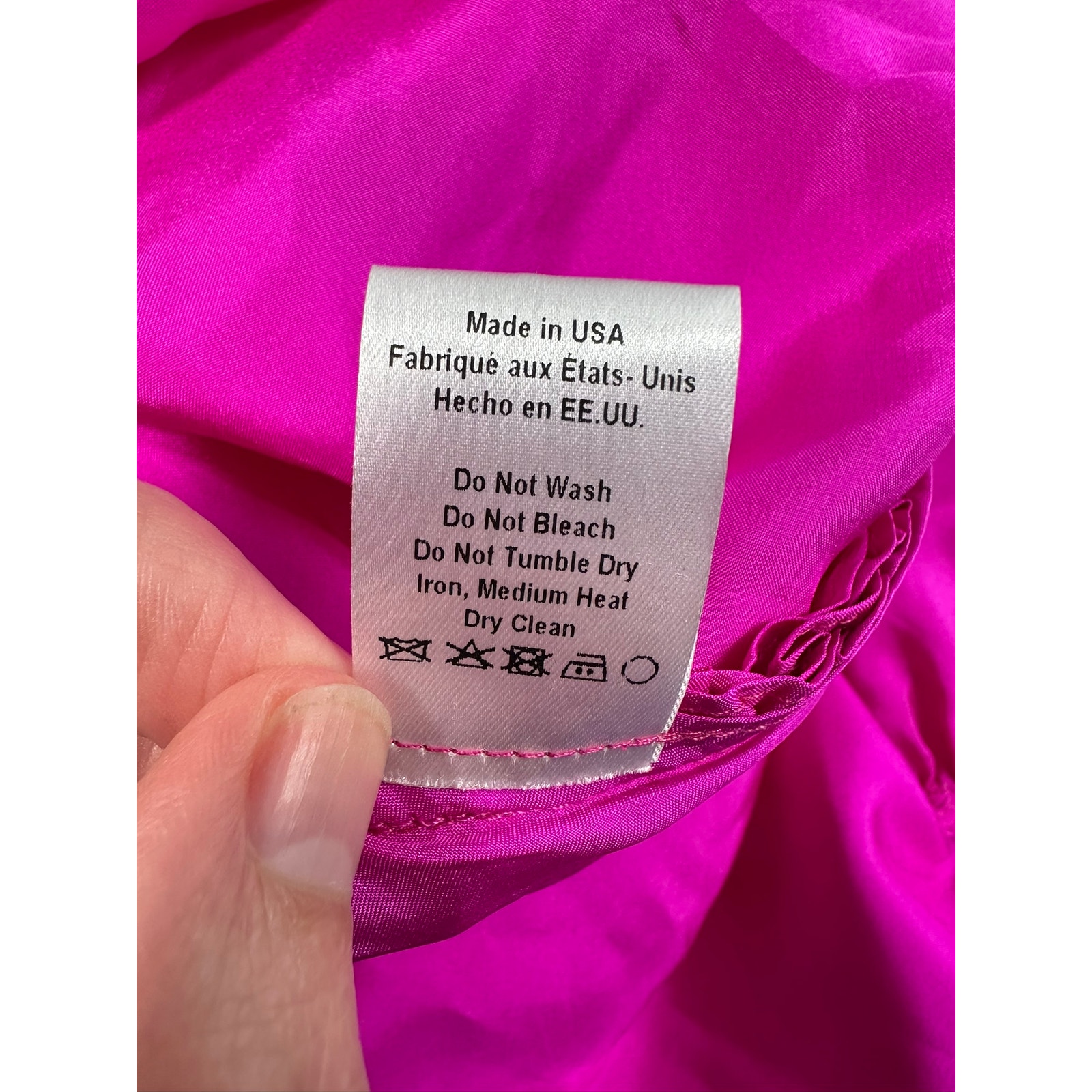 Kes New York The Bloom Dress Silk Neon Pink Ruffle Mid Dress Xs — image 8 of 8